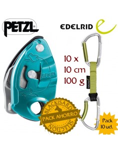 pack grigri + 10 cintas express slash set - petzl/edelrid