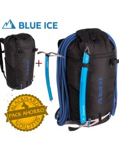 pack mochila dragonfly 25l (black) + piolet bluebird ice axe - blue ice