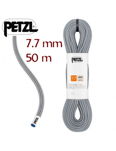 paso guide 7,7mm dry gris (50m) - cuerda doble escalada en hielo - petzl