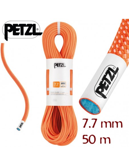 paso guide 7,7 dry naranja (50) - cuerda doble escalada en hielo - petzl