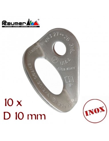 pack 10 chapas rock 10 inox - plaqueta acero inox. aisi 316 l - raumer