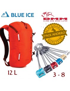 pack mochila squirrel 12l (cherry tomato) de blue ice + wallnut set 3-8 de dmm