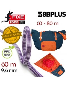 pack cuerda jungle 9,6mm (60m) + bolsa greg - roca / 8b+