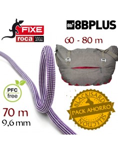 pack cuerda jungle 9,6mm (70m) + bolsa hank - roca / 8b+