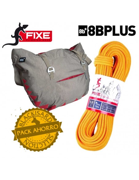 pack cuerda fixe shark 9,8 dry (70m) + bolsa hank de 8b+