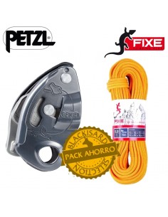 pack cuerda shark dry 9,8mm (80m) + grigri de petzl - fixe / petzl