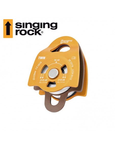 twin roll (orange) - polea doble - singing rock