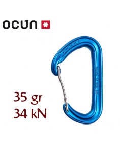 hawk wire azul - mosquetón alambre pequeño y ligero - ocun