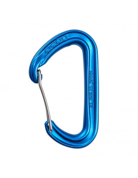 hawk wire azul - mosquetón alambre pequeño y ligero - ocun