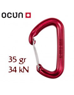 hawk wire rojo - mosquetón alambre pequeño y ligero - ocun