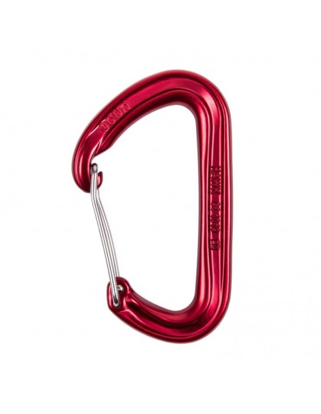 hawk wire rojo - mosquetón alambre pequeño y ligero - ocun