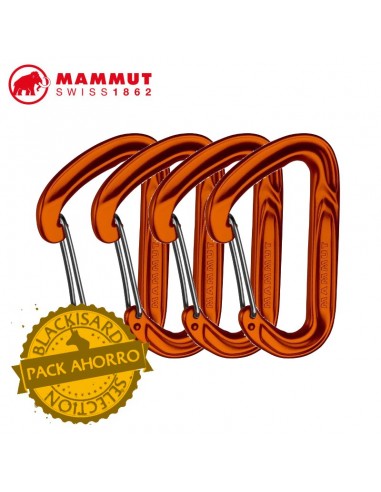 pack 4 mosquetones wall light wire gate orange - mammut