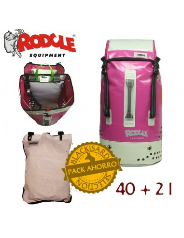 pack chichín violeta + bolsa socorro - mochila barrancos con bolsa para cuerda socorro - rodcle