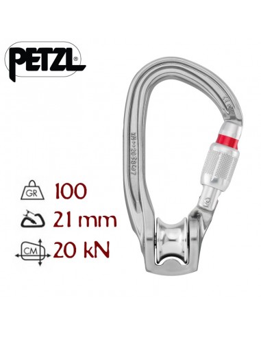 rollclip z screw lock - mosquetón con polea - petzl