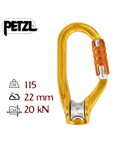 rollclip a triact-lock - mosquetón con polea - petzl