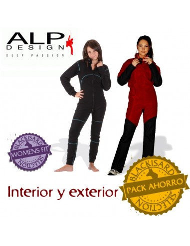pack bitex lady + x-pile lady - pack monos interior y exterior espeleología mujer - alp design