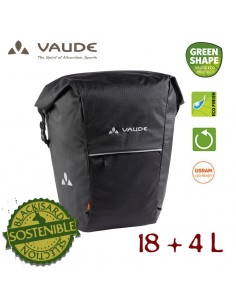 road master roll-it waxed (black) - bolsa para bicicleta 18+4l - vaude