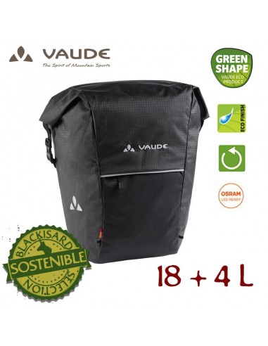 road master roll-it waxed (black) - bolsa para bicicleta 18+4l - vaude