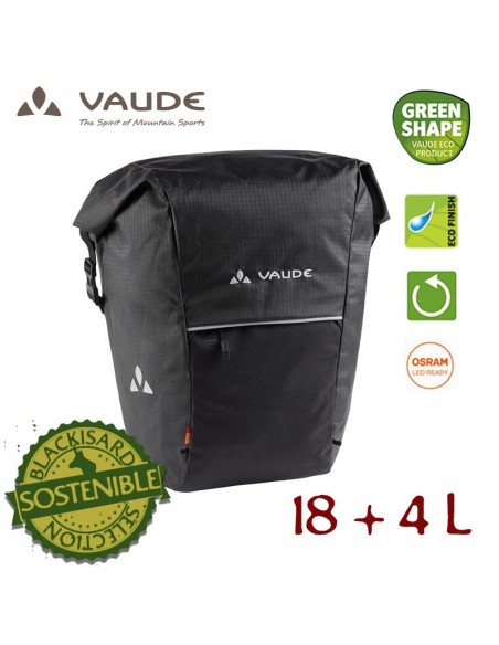 road master roll-it waxed (black) - bolsa para bicicleta 18+4l - vaude