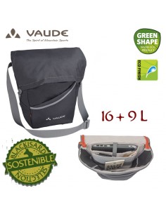 sortyour business (black) - bolso bandolera para bicicleta 16+9l - vaude