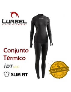 pack volcano women (dark grey) - camiseta y malla térmica extrema con idt para mujer - lurbel