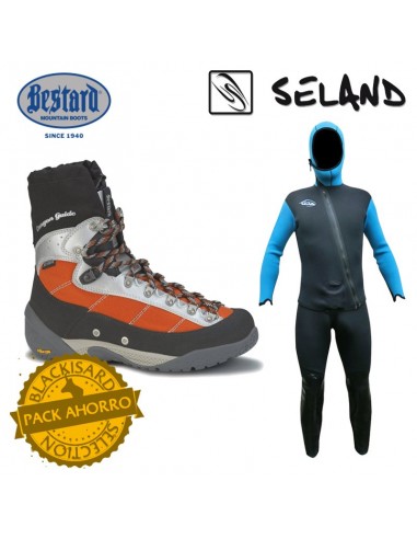 pack riolan + botas canyon guide - traje de neopreno con botas barranquismo - seland / bestard