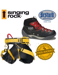 pack wild water pro + canyon xp - botas para aguas bravas y arnés - bestard / singing rock