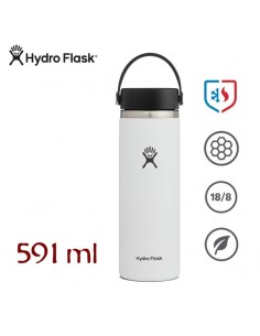 wide mouth with flex cap 20 oz (white) - termo doble pared acero inoxidable - hydroflask