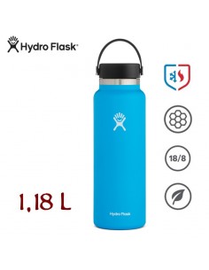 wide mouth with flex cap 40 oz (pacific) - termo doble pared acero inoxidable - hydroflask