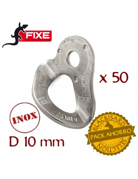 pack 50 plaquetas inoxidable a316 d10mm - fixe