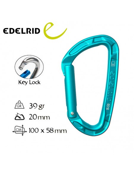 Mosquetón Pure Keylock Recto de Edelrid (color)