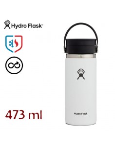 wide mouth with flex sip lid 16 oz (white) - termo acero inoxidable - hydroflask