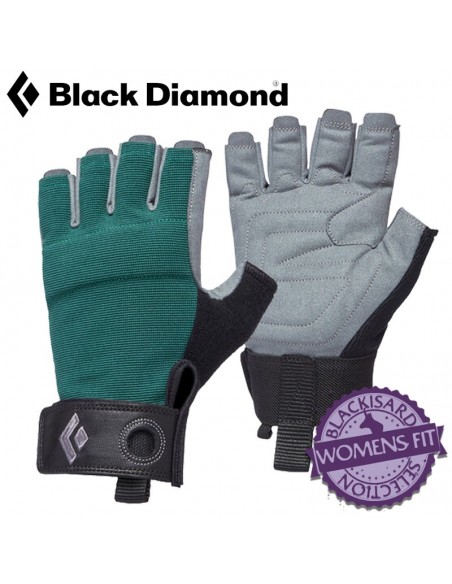 womens crag half-finger (ranging sea) - guantes ferrata mujer - black diamond