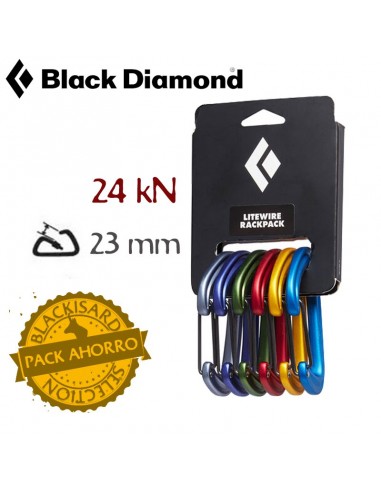 litewire rackpack - pack 6 mosquetones colores - black diamond