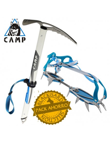 pack neve + stalker universal - crampones y piolet para excursiones en nieve y glaciares - camp