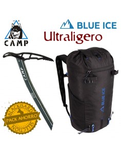 corsa alpine + dragonfly 25l (black) - piolet y mochila ligeros para alpinismo - camp / blue ice