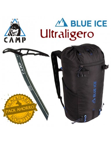 corsa alpine + dragonfly 25l (black) - piolet y mochila ligeros para alpinismo - camp / blue ice