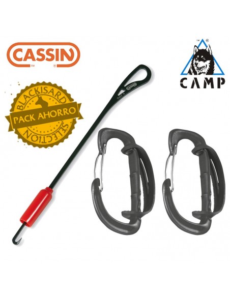 pack scorpio + 2 hub - gancho para abalakov y 2 mosquetones portamaterial - cassin