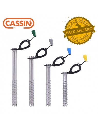 juego de 4 tornillos de hielo rocket (13/16/19/22 cm) - cassin