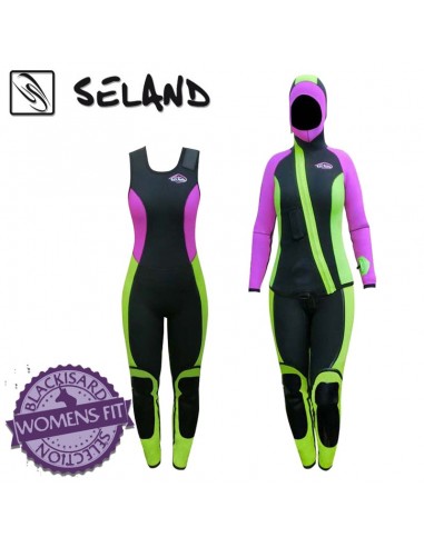 luna (negro/ fucsia / verde) - traje neopreno mujer para barrancos - seland