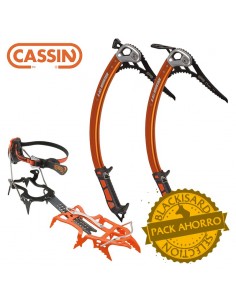 pack crampones alpinist tech + piolets x-all mountain (adze + hammer) - cassin