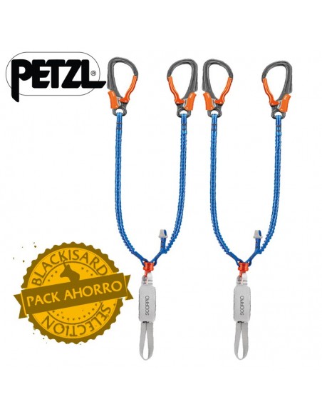 pack 2 scorpio eashook - disipador vía ferrata - petzl