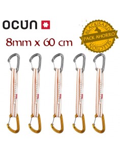 pack 5 kestrel qd dyn 8 mm x 60 cm - cinta extensible vía larga - ocun