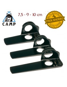 juego 3 pitones knifeblade (7,5 cm + 9cm + 10cm) - pitones extraplanos ideales para granito - camp