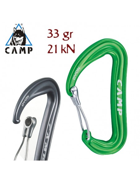 dyon (green) - mosquetón superligero con anti-enganche - camp