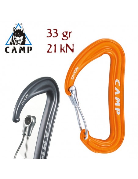dyon (orange) - mosquetón superligero con anti-enganche - camp