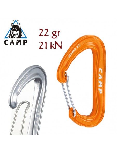 nano 22 (orange) - mosquetón pequeño y ultraligero - camp