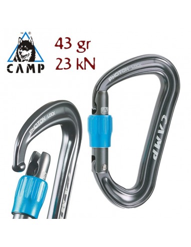 photon lock (gun metal) - mosquetón asimétrico rosca - camp