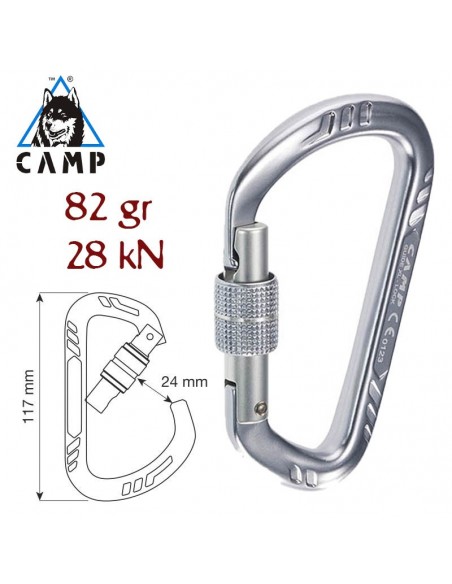 guide xl lock - mosquetón de elevada carga de rotura - camp