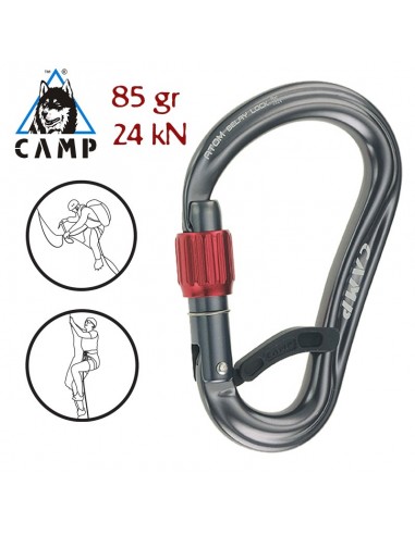 atom belay lock (gun metal) - mosquetón hms con rosca - camp